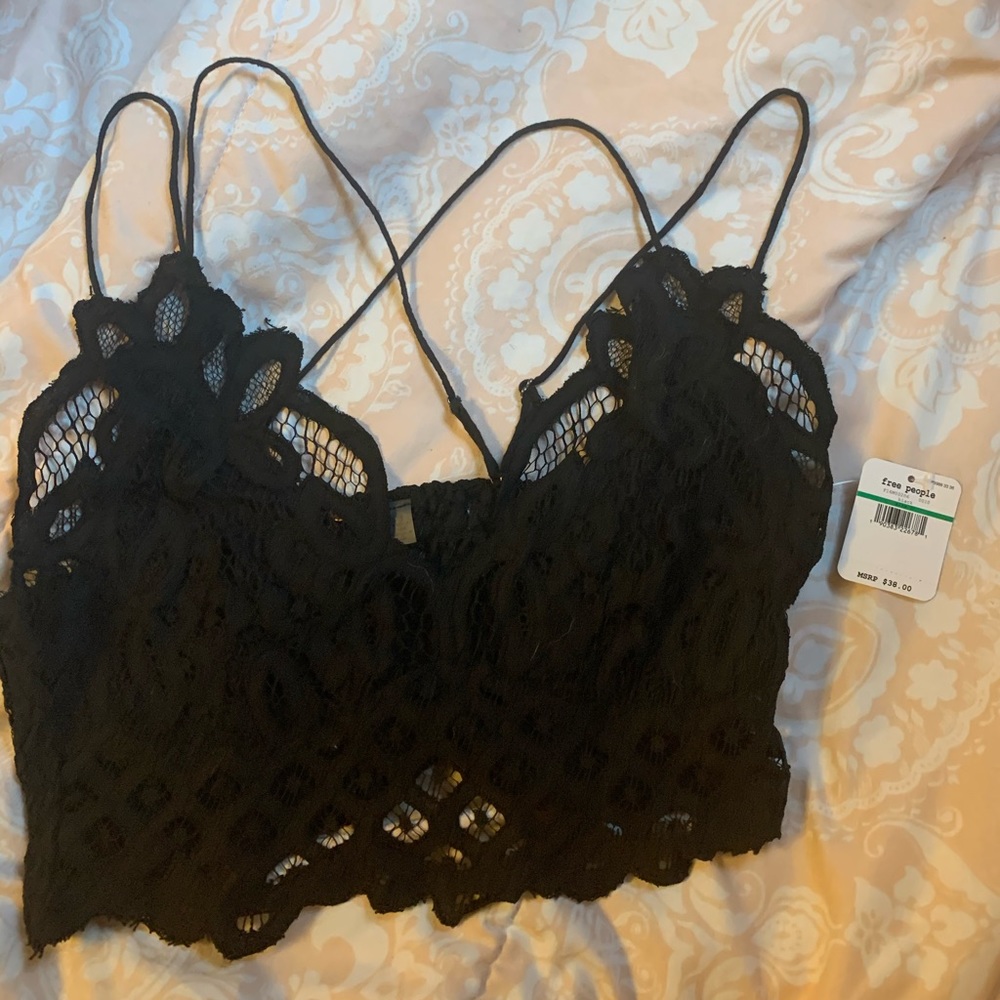 black strappy free people bralette NWT